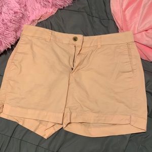 Pink cargo shorts, never worn, size 8